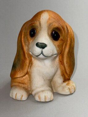 Vintage Homco Basset Hound Dog Puppy Figurine Anthropomorphic Gift Puppies Cute